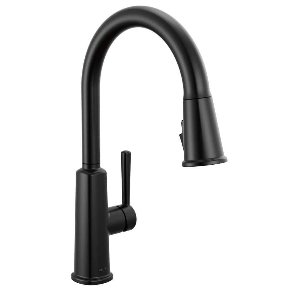 Delta Finnridge Matte Black 16.5 in. H Pull Down Sprayer Kitchen
