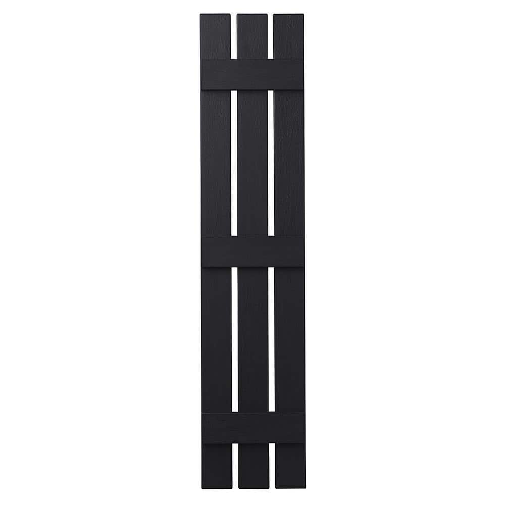 12 in. x 59 in. Polypropylene 3-Board Open Board and Batten Shutters Pair in Black price history on PriceWatchPro