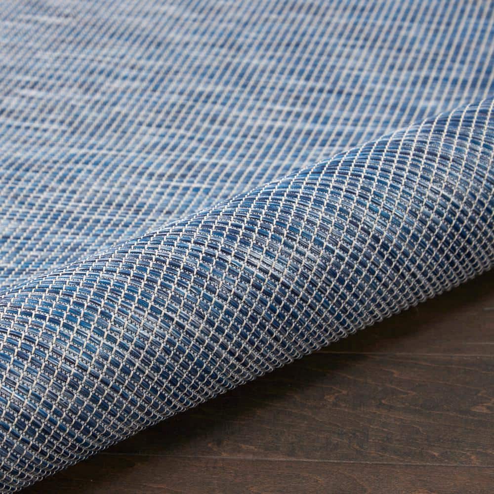 Navy Blue Flat Woven Rectangular Synthetic Rug, 4' x 6'