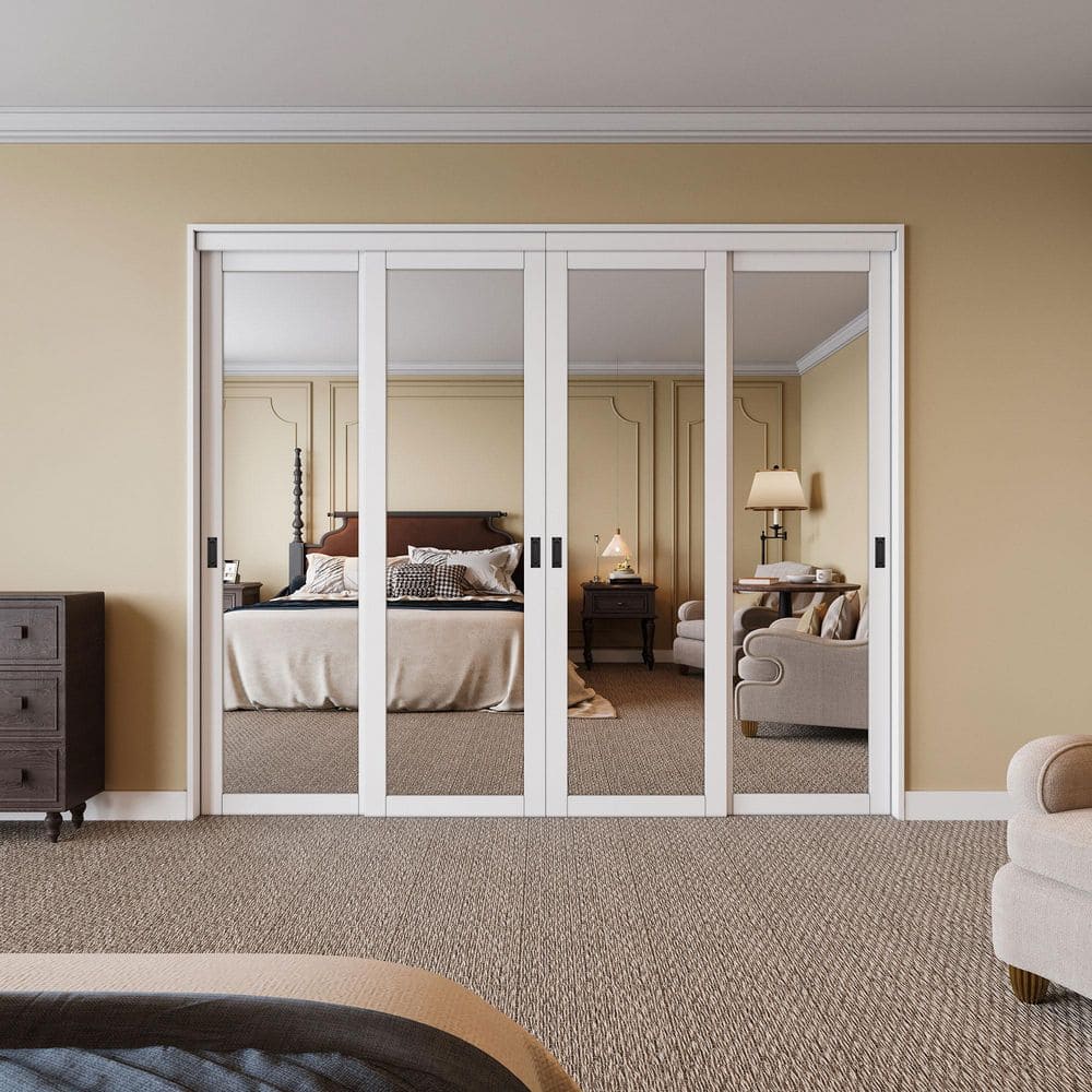ARK DESIGN 96 in. x 96 in. Solid Core 1-Lite Mirror White Primed MDF ...