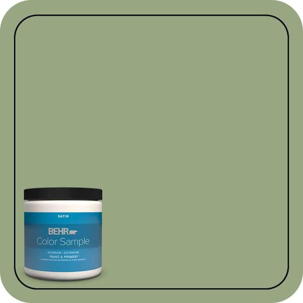 BEHR PREMIUM PLUS 8 oz. #M380-5 Hillside Grove Satin Enamel Interior/Exterior Paint & Primer Color Sample