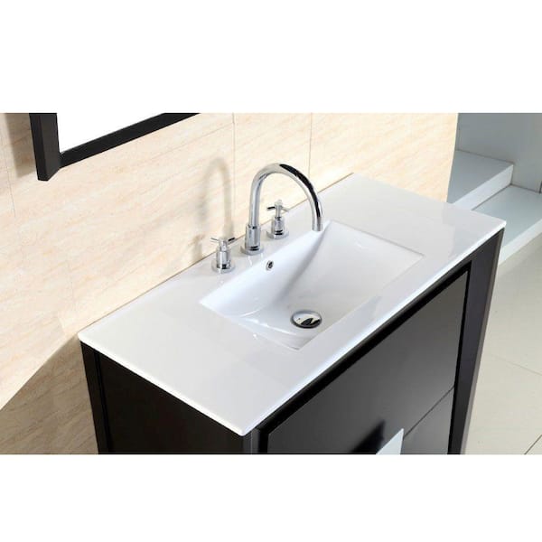 Calistoga 36 in. W x 18 in. D Single Vanity in Dark Espresso with Ceramic Vanity Top in White with White Basin