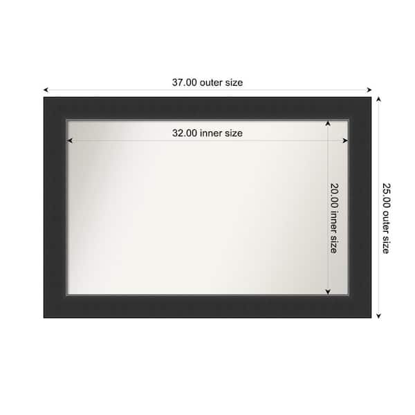 Amanti Art Corvino Black 37 in. x 25 in. Custom Non-Beveled Wood Framed Bathroom Vanity Wall Mirror