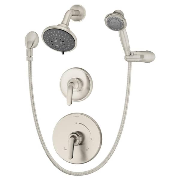 Symmons Elm 2-Handle Shower Faucet with Handshower in Satin Nickel (Valve Included)