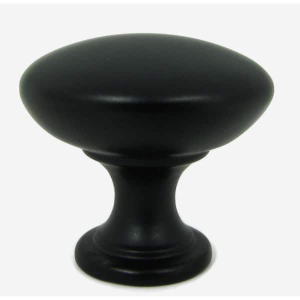 Stone Mill Hardware 1.25 in. Matte Black Round Cabinet Knob