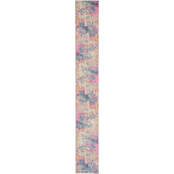 Passion Ivory Multicolor 2 ft. x 20 ft. Abstract Contemporary Runner Area Rug