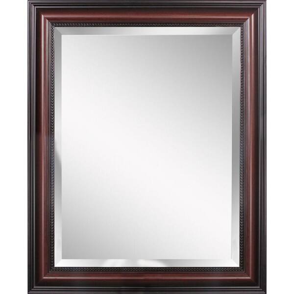 Deco Mirror Traditional 30 in. W x 42 in. H Framed Rectangular Bathroom Vanity Mirror in Dark cherry