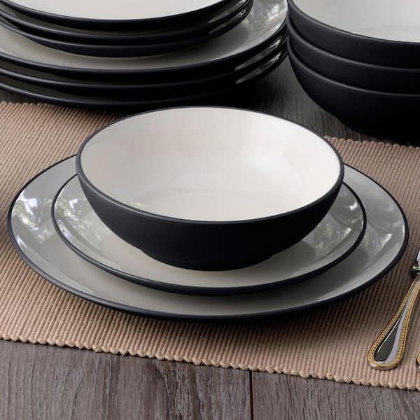 Colorwave Graphite 7 in., 22 fl. Oz. (Black) Stoneware Cereal/Soup Bowls, (Set of 4)