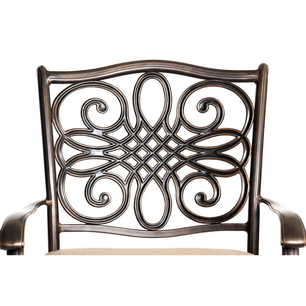 Natural Oat 9-Piece Aluminum Outdoor Dining Set with Cushions