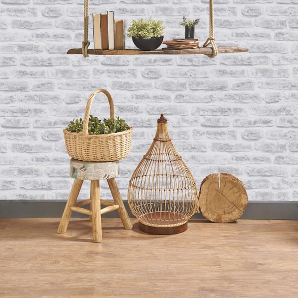 Strata Brick White Wallpaper