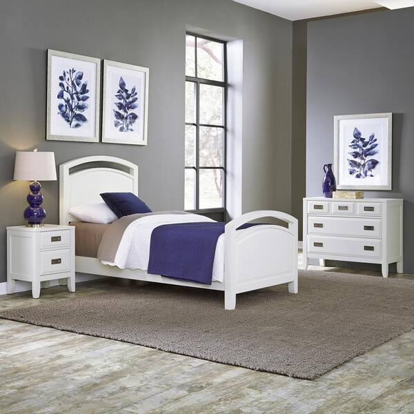 Home Styles Newport 3-Piece White Twin Bedroom Set