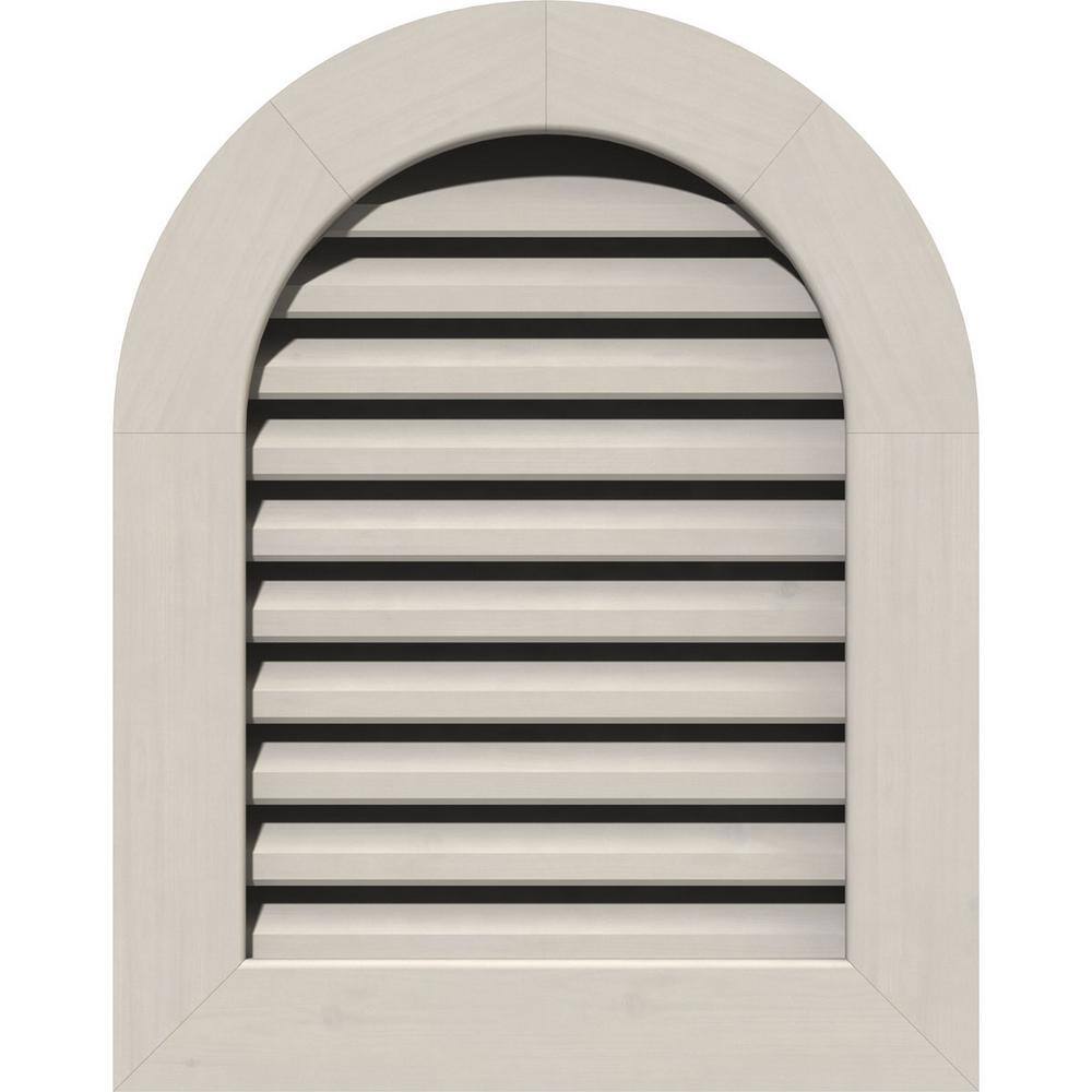 25 in. x 39 in. Round Top Primed Smooth Western Red Cedar Wood Built-in Screen Gable Louver Vent price history on PriceWatchPro