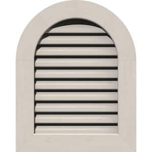 41 in. x 29 in. Round Top Primed Smooth Western Red Cedar Wood Paintable Gable Louver Vent