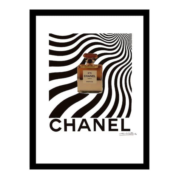 VENICE BEACH Collections Fairchild Paris - Chanel NO5 Bottle Groovy by Fairchild Paris 1 Piece Framed Graphic Print 18 in. x 14 in.