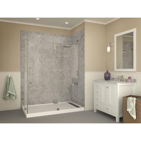 Field Base Series 60 in. L x 36 in. W Corner Shower Shower Pan Base with Right Drain in Glossy White Marine Acrylic