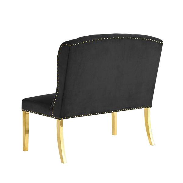 Black and gold online dining bench