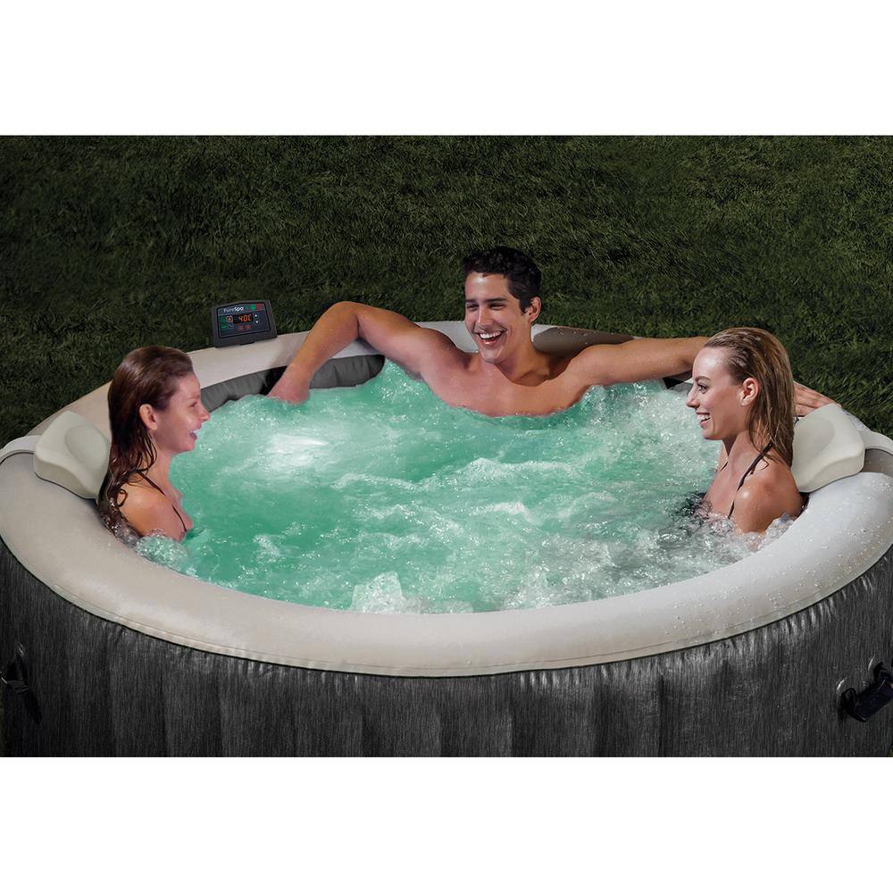 Intex Greywood 6-Person Inflatable Round Hot Tub with Bubble Jets