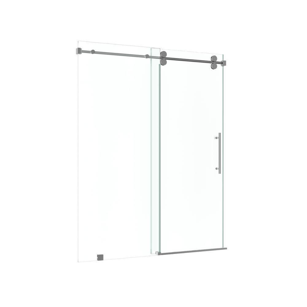 Radiance 60 in. W x 79 in. H Single Sliding Frameless Shower Door in Chrome with 3/8 in. Clear Glass price history on PriceWatchPro