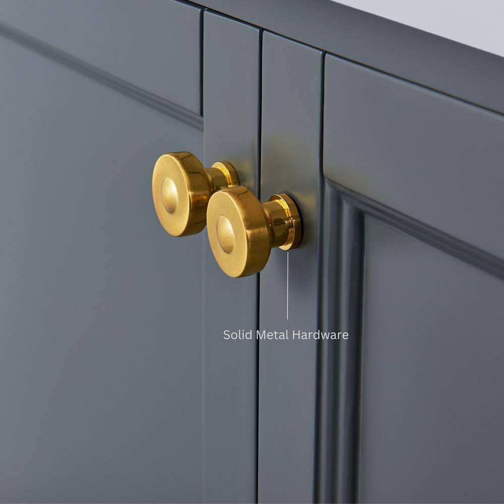 Adeline 48'' Gray Vanity with Marble Top and Gold Hardware