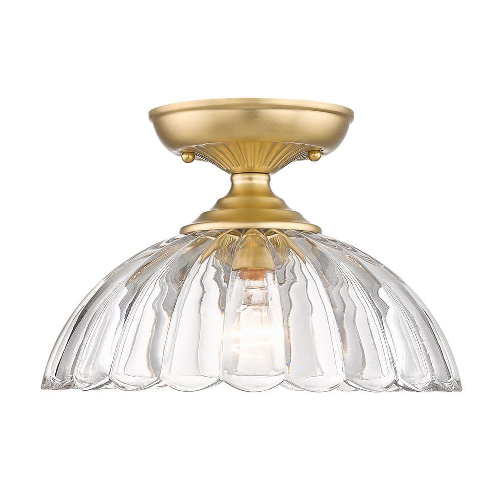 Brushed Champagne Bronze Glass Semi-Flush Mount Light