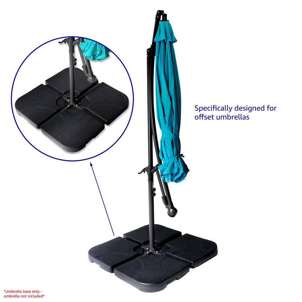 Black Resin Cantilever Umbrella Base Weight Set