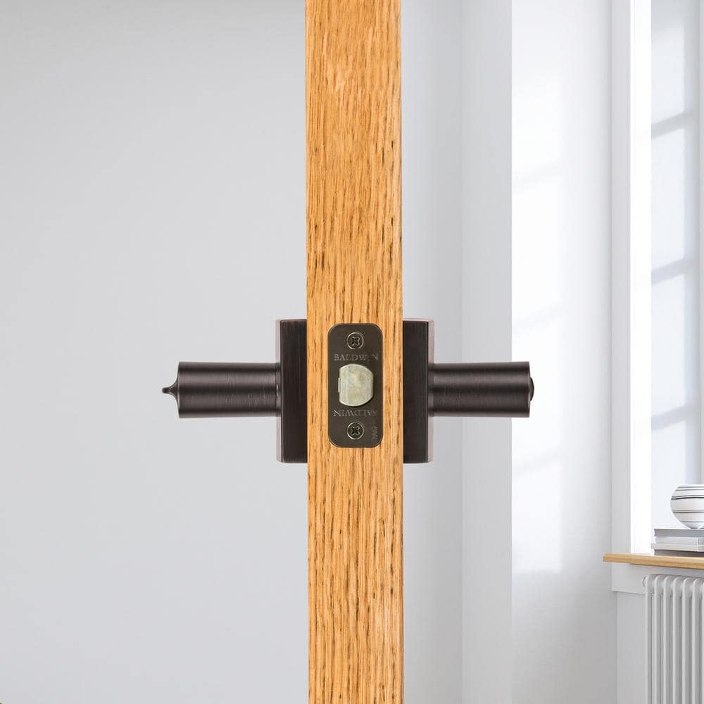 Venetian Bronze Modern Keyed Entry Door Lever with Square Rose