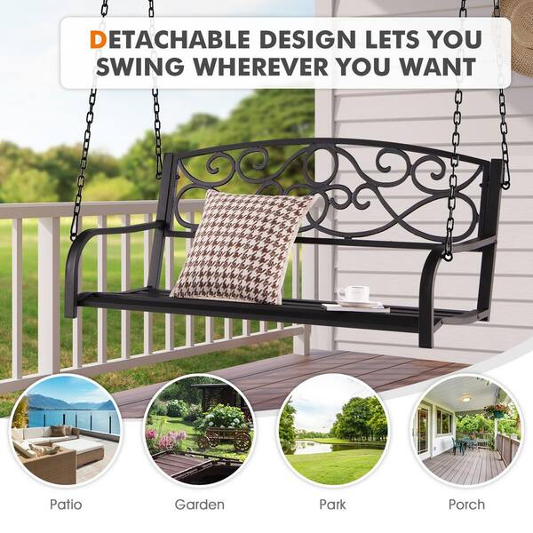 Garden metal swing online chair