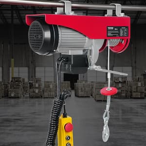 1760 lbs. Electric Chain Hoist 1450W Electric Steel Cable Hoist with 14 ft. Wired Remote Control and Pure Copper Motor