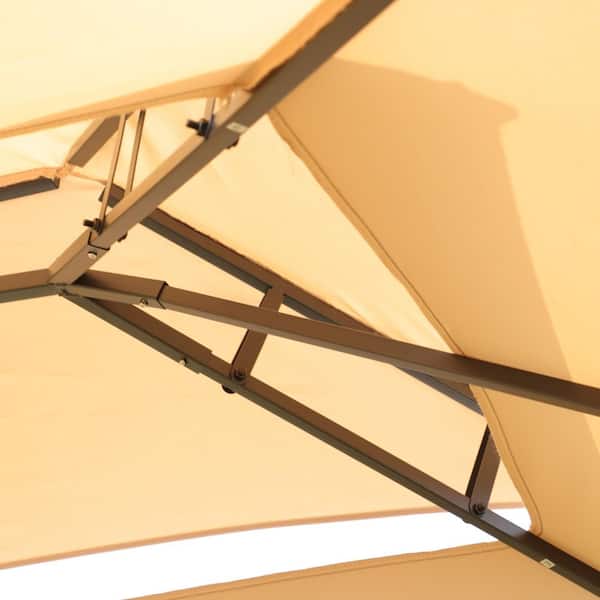 Khaki 13 ft. x 10 ft. Outdoor Patio Gazebo Canopy Tent With