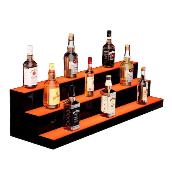 VEVOR LED Lighted Liquor-Bottle Display 3 Tiers Illuminated Home