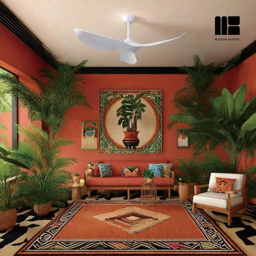 Kemp 52 in. Indoor/Outdoor sculptured White Ceiling Fan with Remote Lighting