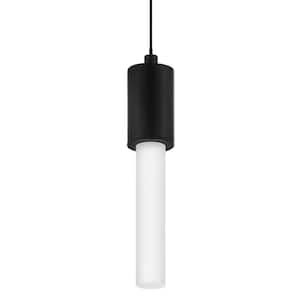 Bellingham 8-Watt Matte Black Integrated LED Mini Pendant with Acrylic Shade