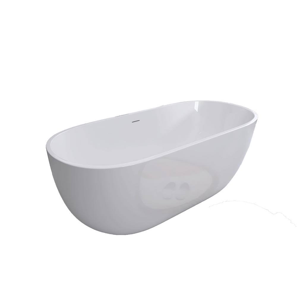 Classic 65.00 in. x 29.50 in. Soaking Bathtub with Center Drain in White