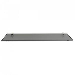 27-1/2 in. L x 0.37 in. H x 6 in. W Floating Wall Mount Tint Grey Tempered Glass Rectangular Shelf in Chrome Brackets