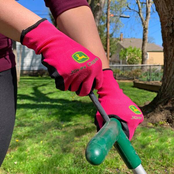 John Deere Womens Ladies Work Garden Gloves Touchscreen Fingers LARGE/MEDIUM 