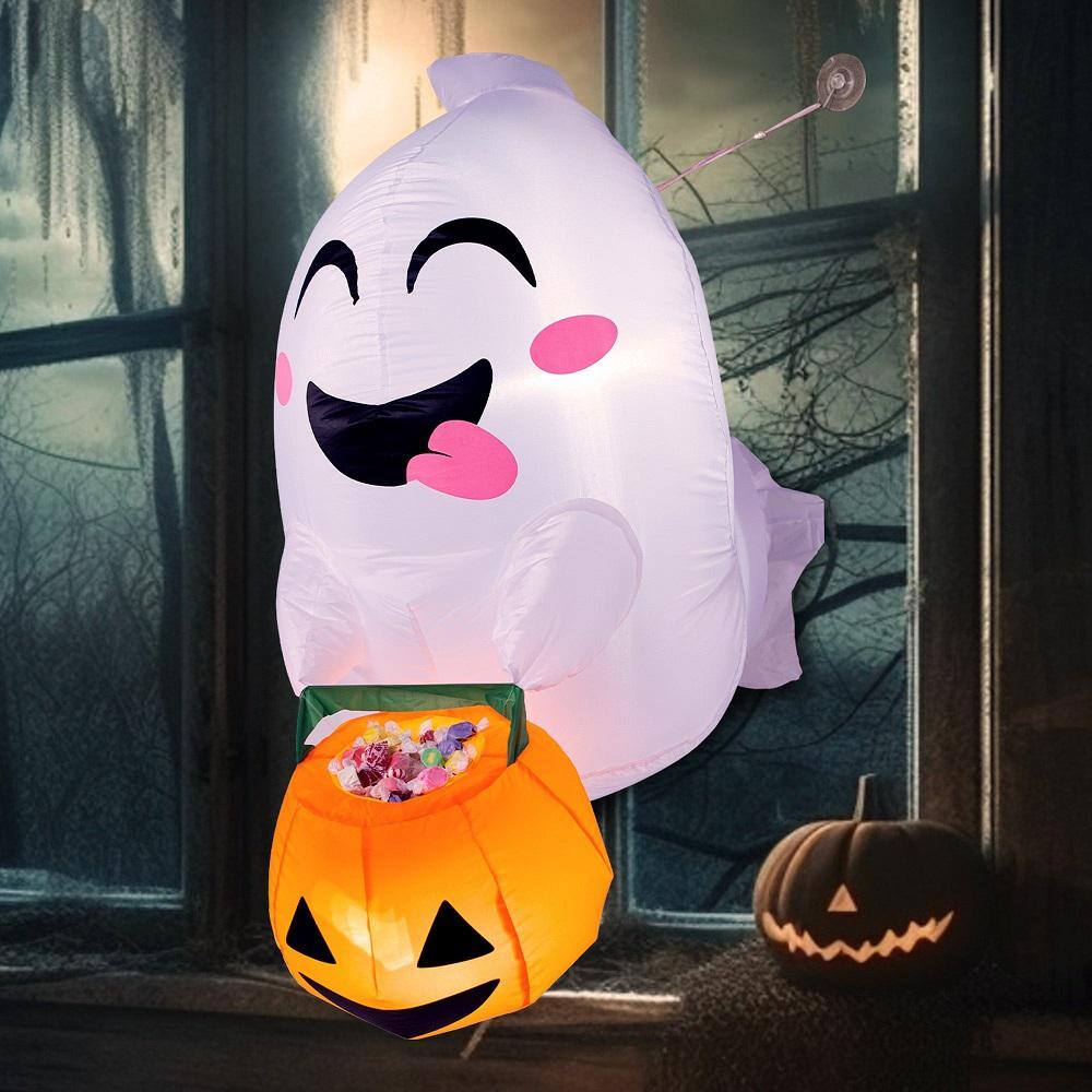 SYNCFUN 4.5 White FT Halloween Inflatable Flying Ghost made of