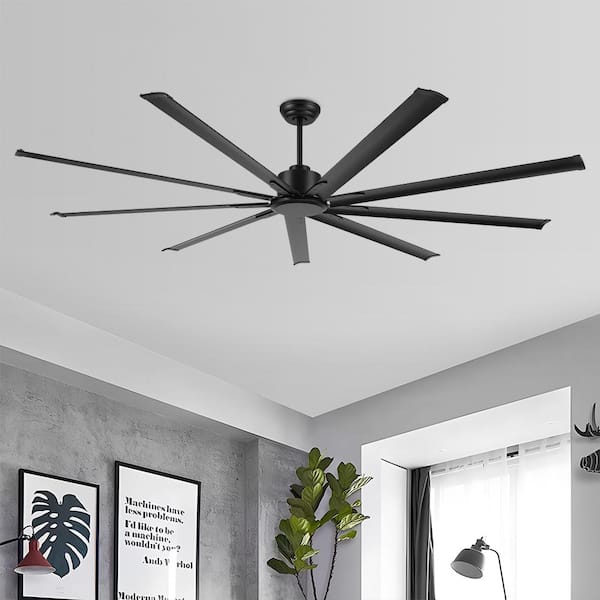 MLiAN 96 in. 9-Blades Indoor Ceiling Fan in Black with Remote WBCF