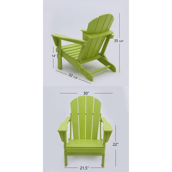 light green plastic adirondack chairs