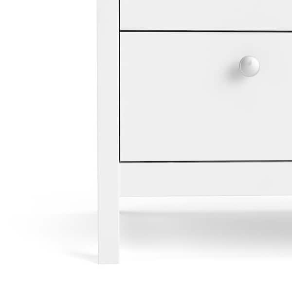 Madrid 3-Drawer White Chest of-Drawers (31.38 in. H x 32.40 in. W x 18.90  in. D)