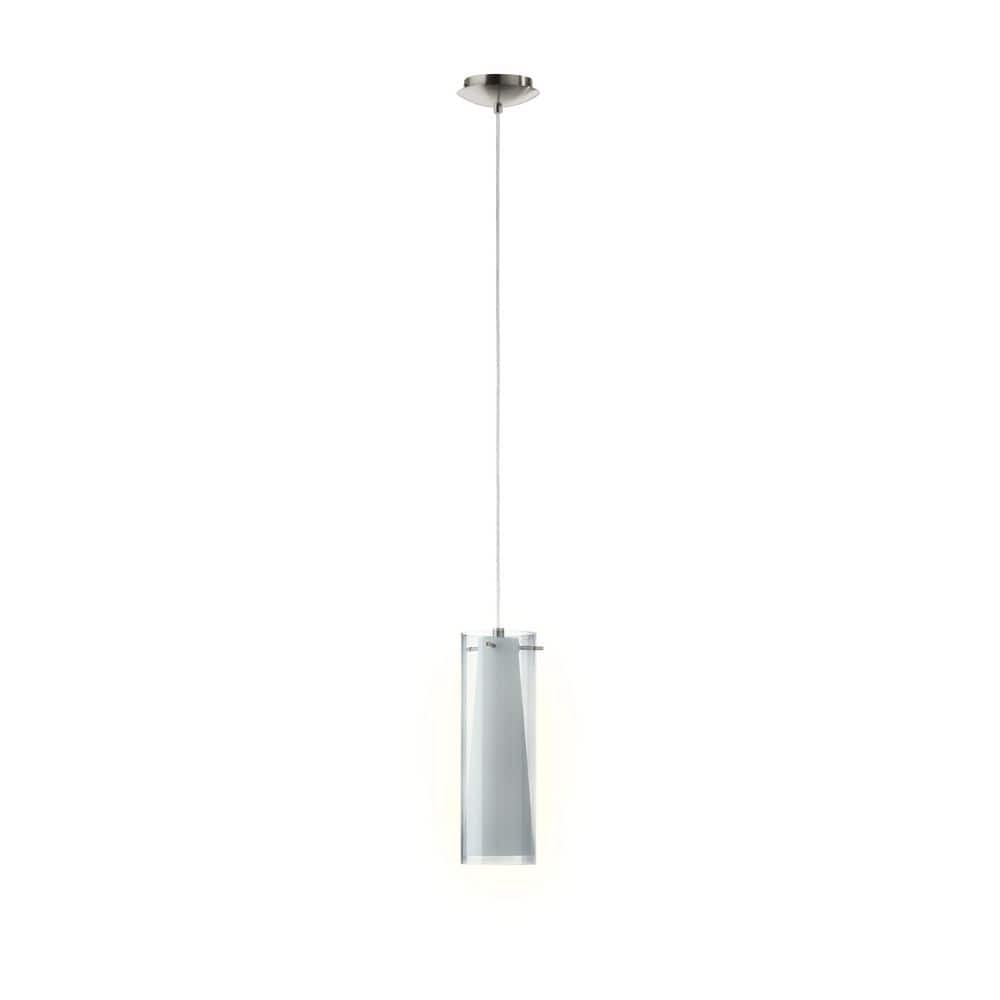 Pinto Nero Matte Nickel Mini Pendant with Dual Glass Shade