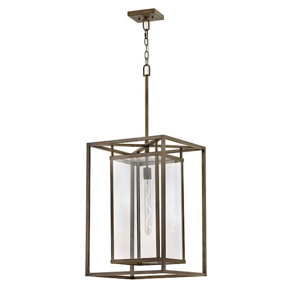 Max 40.75 in. 1-Light Burnished Bronze Outdoor Pendant Light