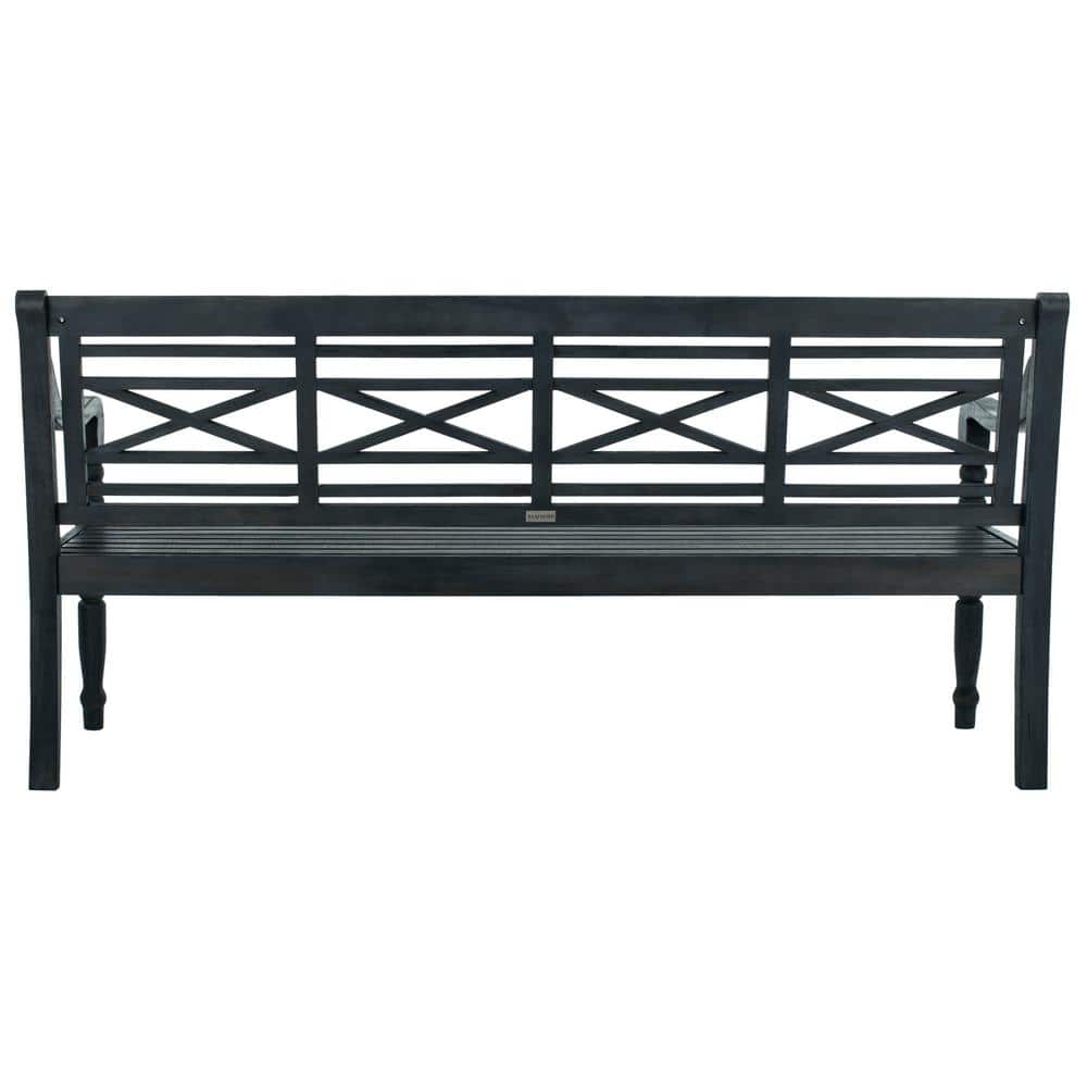 Karoo 70" Dark Slate Gray Acacia Wood Outdoor Bench