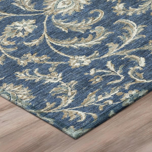 Chantille Machine Washable Indoor/Outdoor Abstract ACN3078 Navy 9 ft. x 12 ft. Area Rug