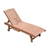 Outsunny Reclining Wooden Outdoor Chaise Lounge Patio Pool Chair With Pull-Out Tray 84B-164