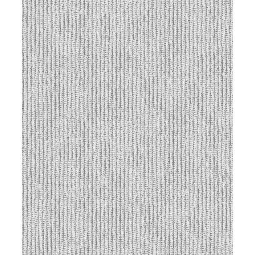 Flora Collection Grey Rope Weave Matte Finish Non-Pasted Vinyl on Non-Woven