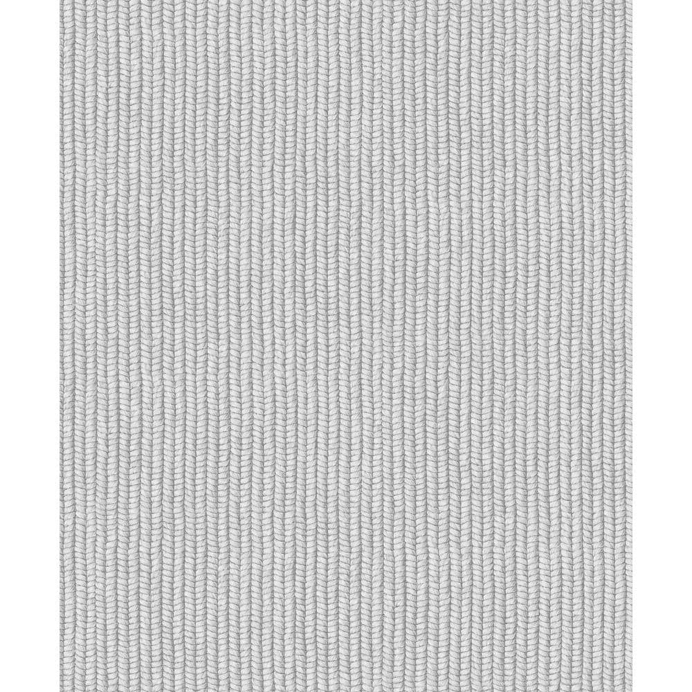 Flora Collection Grey Rope Weave Matte Finish Non-Pasted Vinyl on Non-Woven