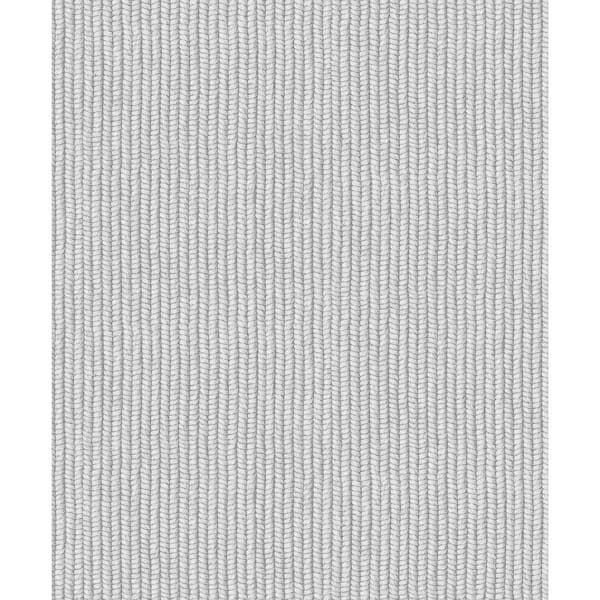 Unbranded Flora Collection Grey Rope Weave Matte Finish Non-Pasted Vinyl on Non-Woven Wallpaper Sample