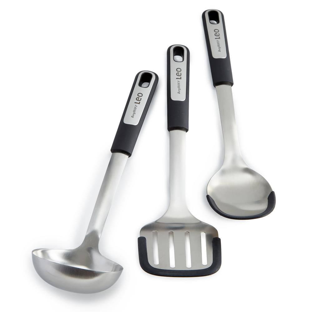 Graphite Stainless Steel 3-Piece Utensil Set with Silicone Heads