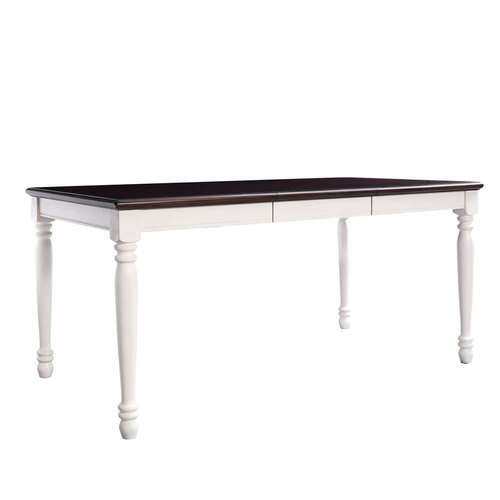 Shelby Extendable Solid Hardwood Dining Table in Antique White