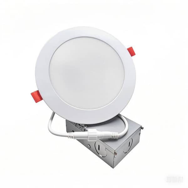 6 in. Canless Adjustable 5 CCT Integrated LED Recessed Light Trim with Night Light 840 Lumens (6-PK）
